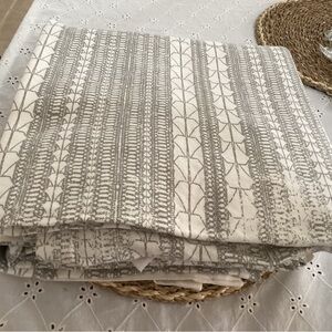 West Elm 2 gray and cream curtains